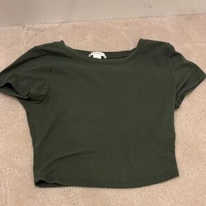 Bozzolo Olive Green Crop Top